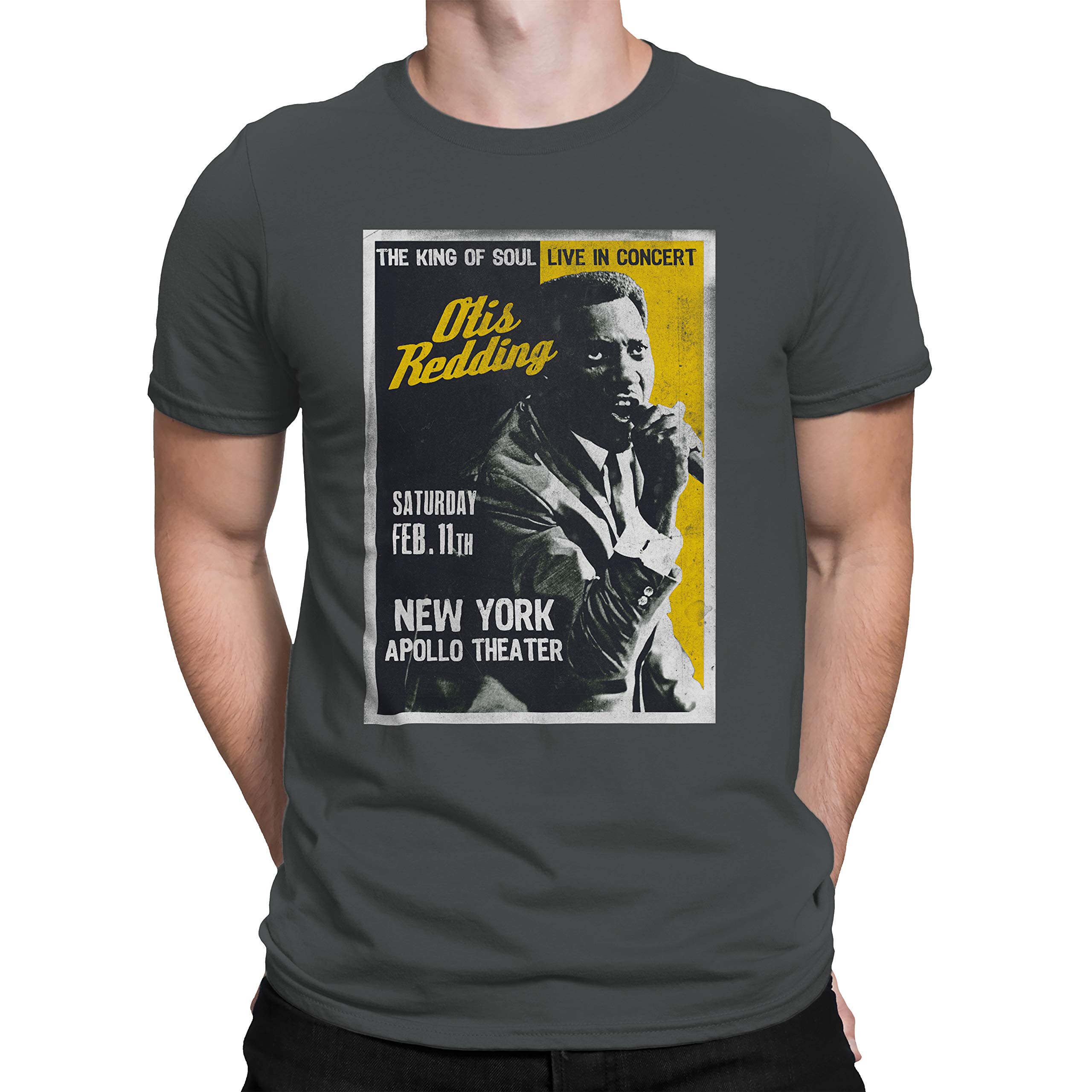 Liquid Blue Otis Redding King of Soul Apollo Theatre - Maglietta a maniche corte, Carbone, Medium
