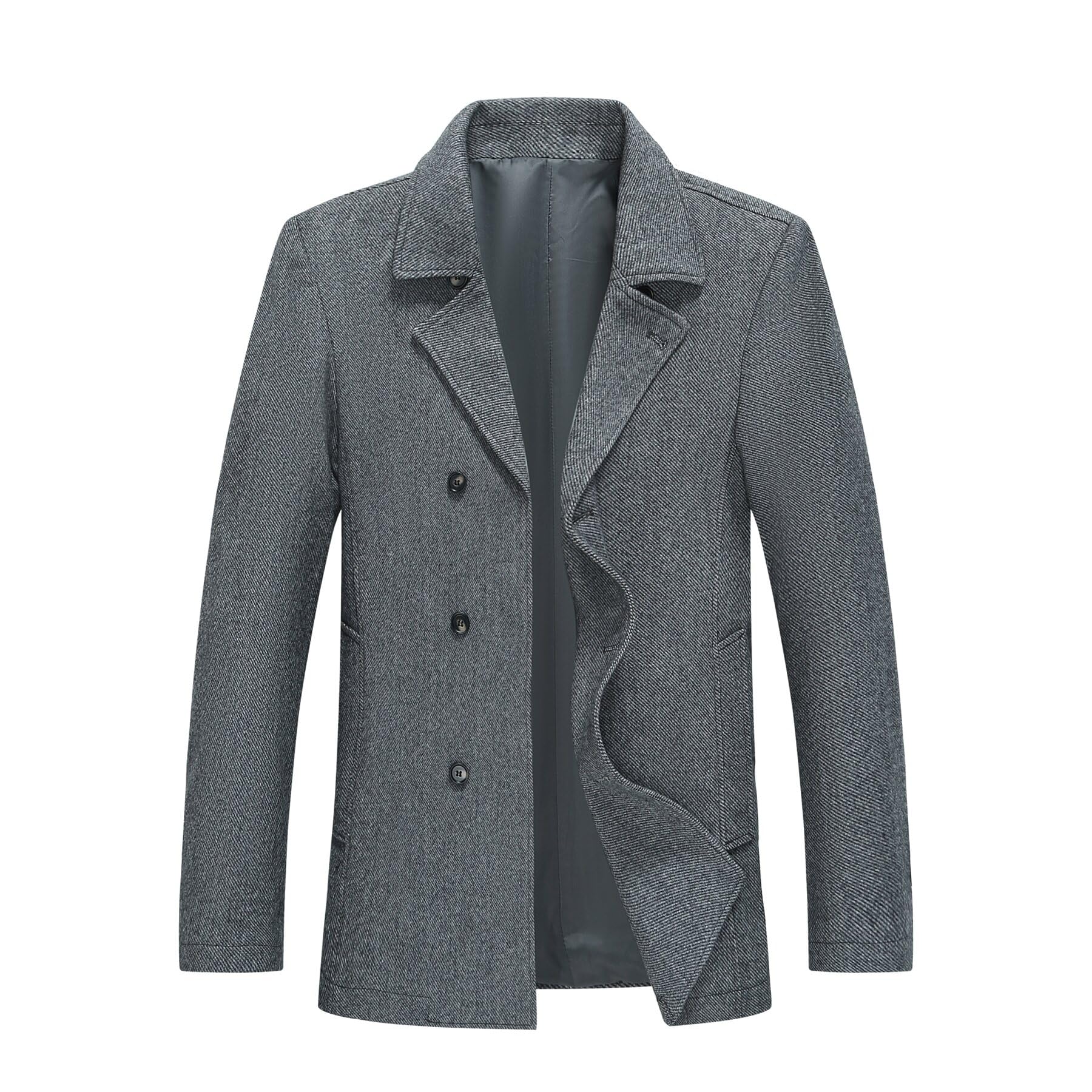 Allthemen Abrigo para Hombre Chaqueta Larga Slim Fit Abrigo De Lana De Invierno Abrigo De Transición Grueso para Hombre