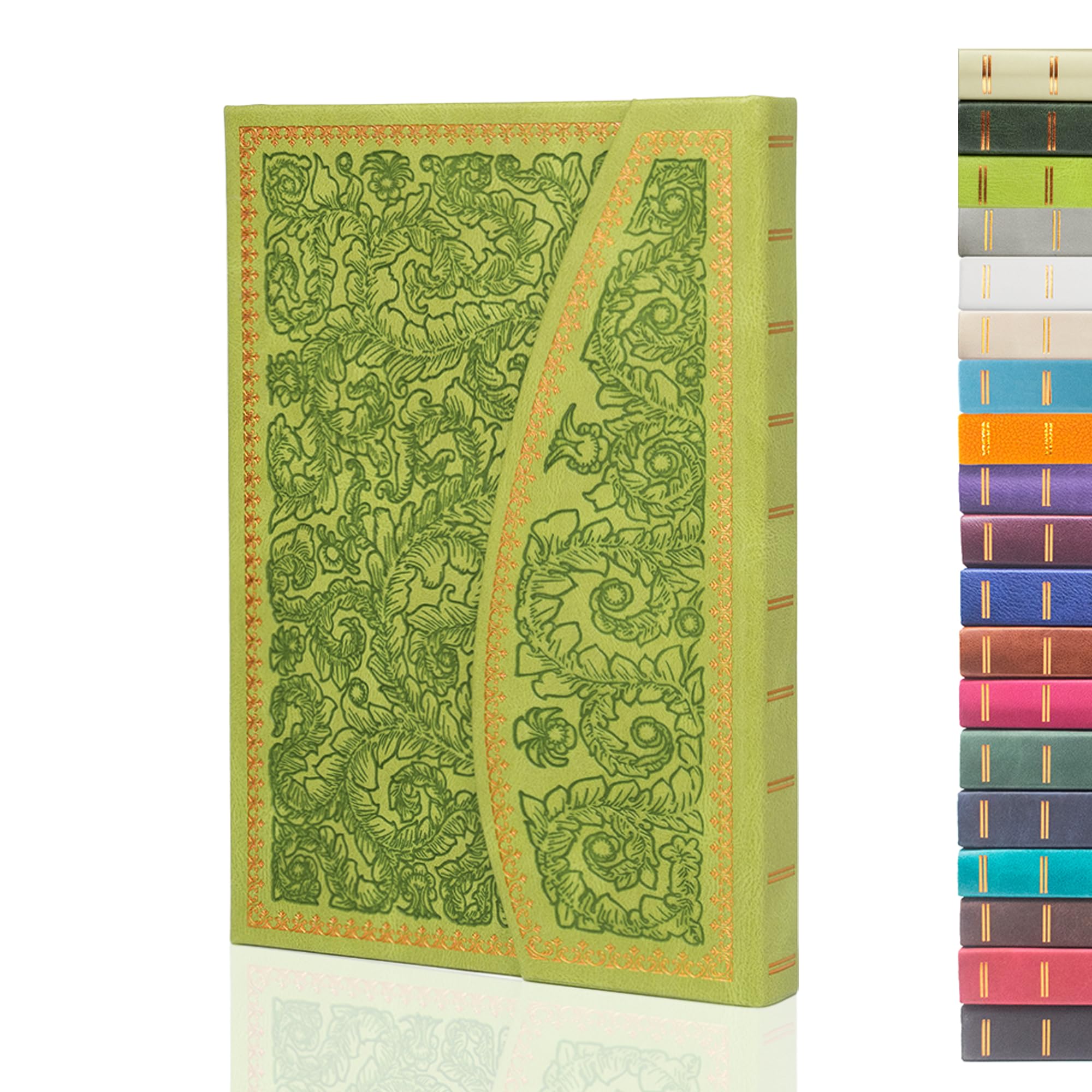 VICTORIA'S JOURNALS Magnet Journal, Carving Vintage Notebook Faux Leather Hard Cover Personal Diary Lined Pages Ribbon Bookmark, 8'' x 5.7'' — image 1