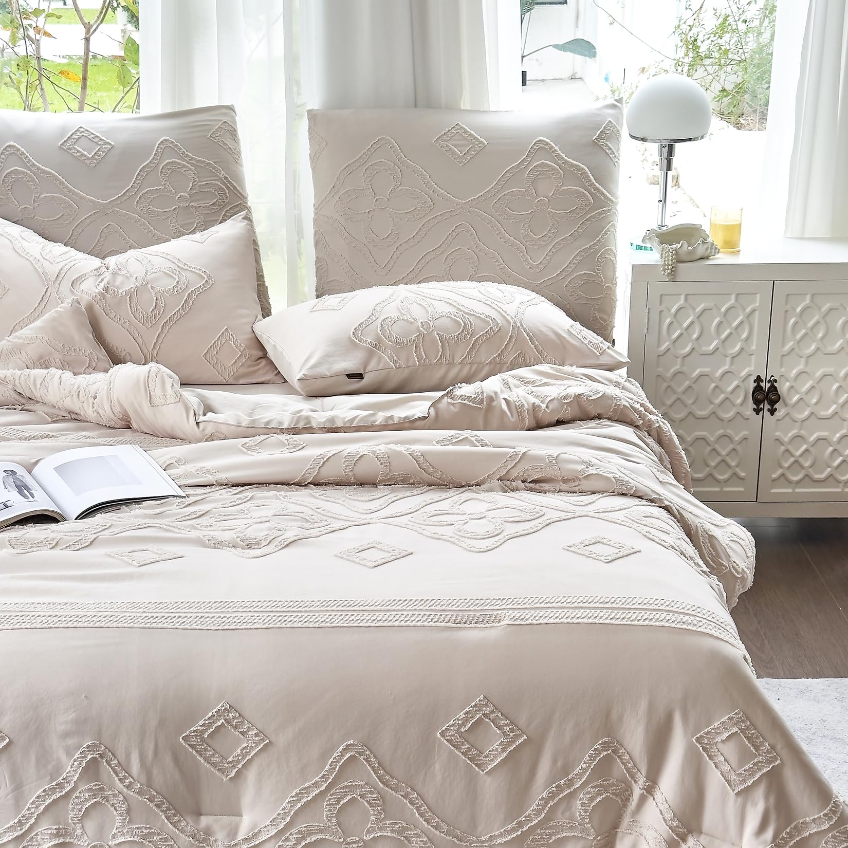 Boho Schmusetuch Set Queen - beige getuftet