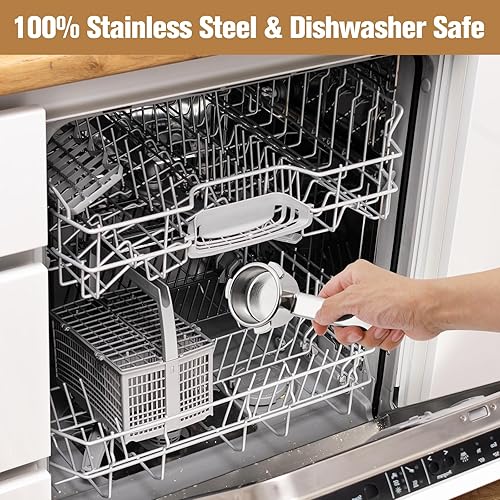 Miniatura 3 de Portafiltro completo de acero inoxidable de 2.126 in sin fondo compatible con Breville serie 8 diseño corto peso ligero apto para lavavajillas,