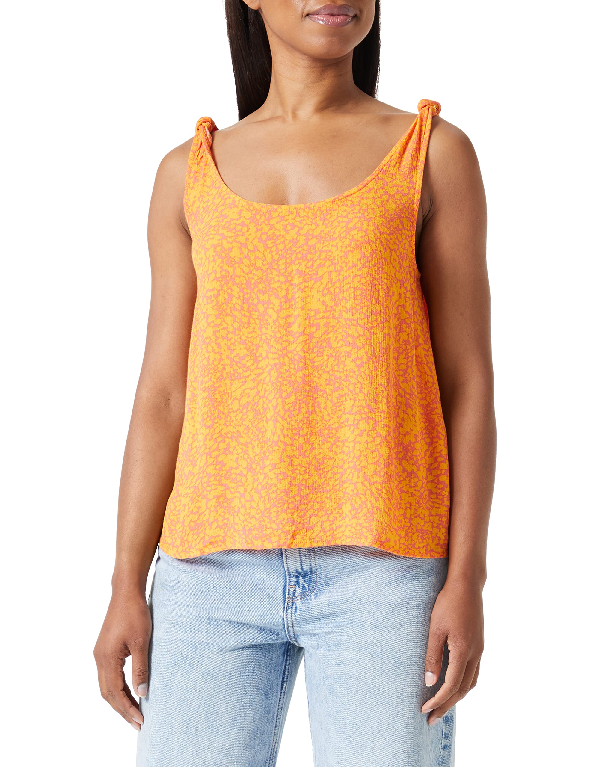 VERO MODA Women's Vmmenny Singlet WVN Ga Top, Georgia Peach/AOP: melin, XS