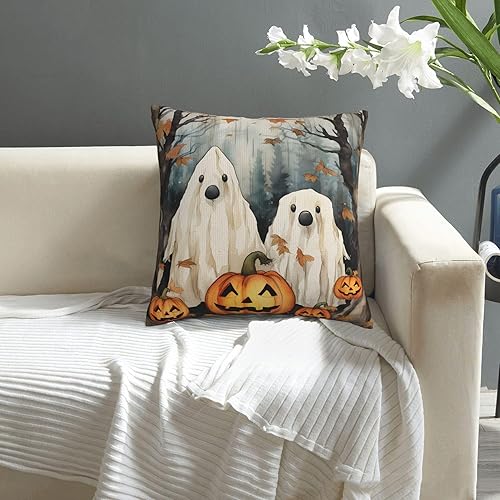 Miniatura 6 de Trick or Treat Happy Halloween - Fundas de almohada de Halloween, fundas de cojín de fantasmas y perros, fundas de almohada decorativas para el