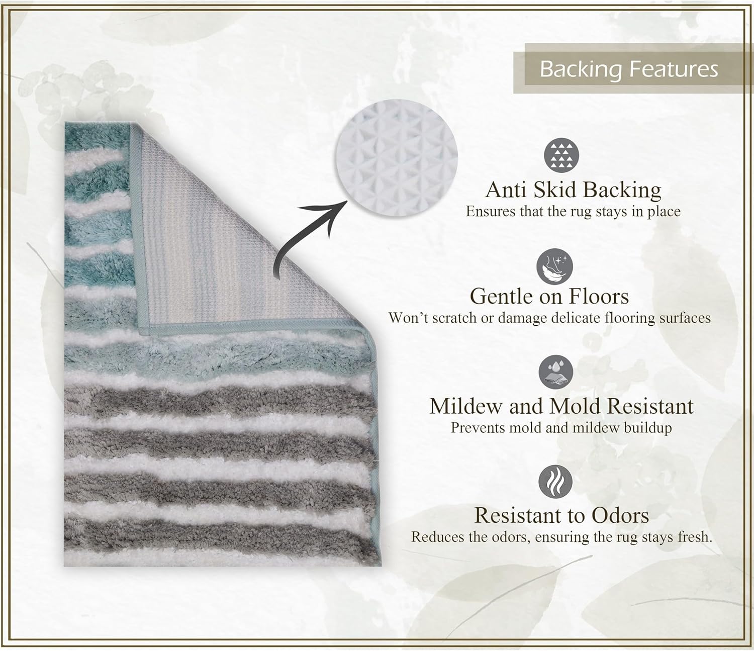 Home Weavers Bathroom Rugs Set of 2, Soft Microfiber Bath Mats, Absorbent & Quick Drying, Non-Slip Rubber Backing, Machine Washable Bathroom Floor Mats for Tub, Shower, Sink – 17x24, 21x54 Turquoise