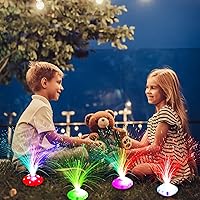 Vista 5 de Retisee 24 lámparas de fibra óptica, multicolores para centros de mesa, luces ópticas alimentadas con base de cono, cristales iluminados