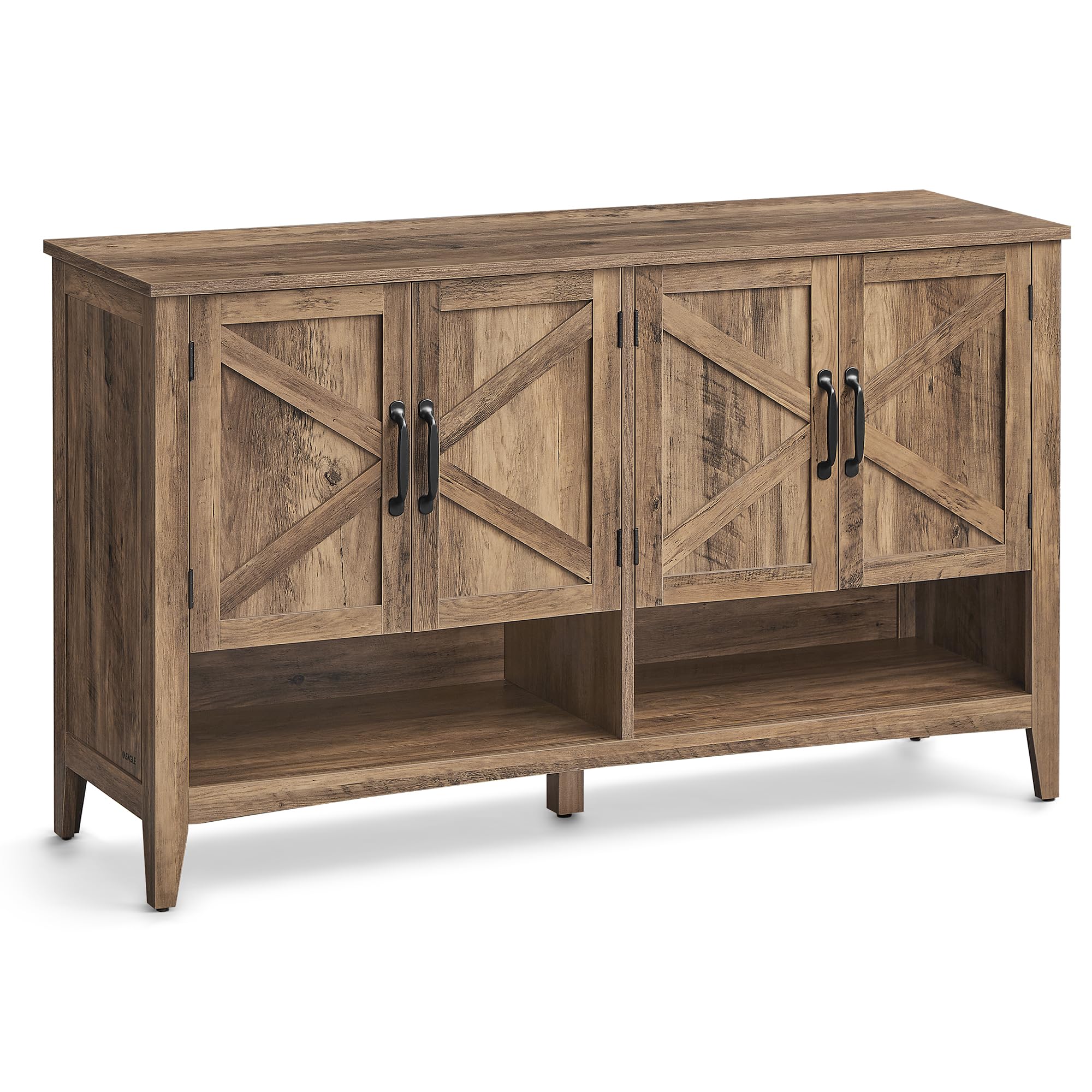 VASAGLE Armario Zapatero, Organizador Zapatero de 3 Niveles, Zapatero Estilo Americano Tradiconal, Armario con Estante Regulable en Altura, Asas, Patas Robustas, Entrada, Marrón Miel LBC039B01