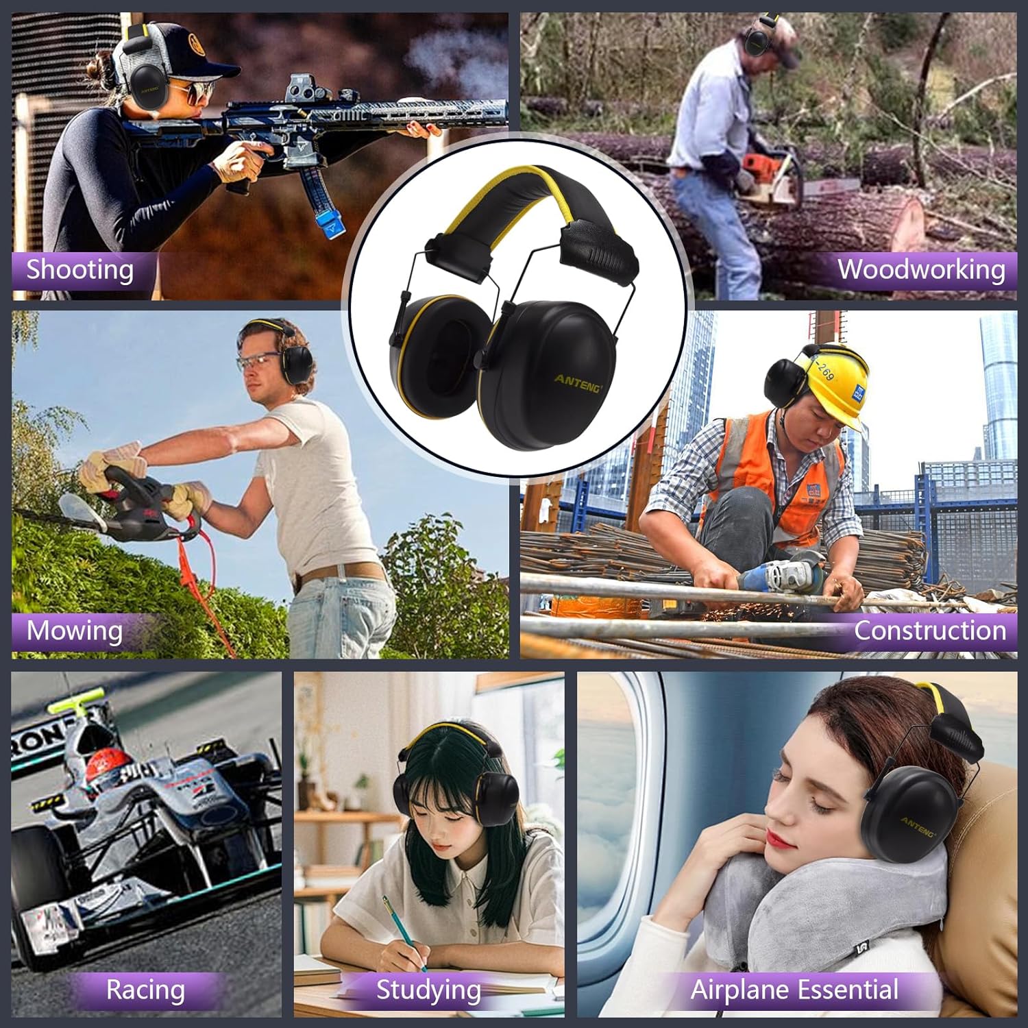 37dB Noise Cancelling Headphones, Baby Ear Muffs Noise Protection, Adjustable Shooting Ear Protection, Ear Muffs for Noise Reduction, for Shooting, Construction, Mowing - Image 6