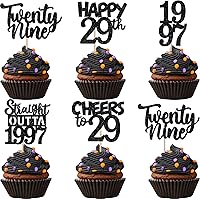 Vista 59 de 30 piezas de decoraciones para pastel de cumpleaños número 10, decoraciones de cupcakes negras con brillo, 10 feliz cumple, directo desde 2016, 10