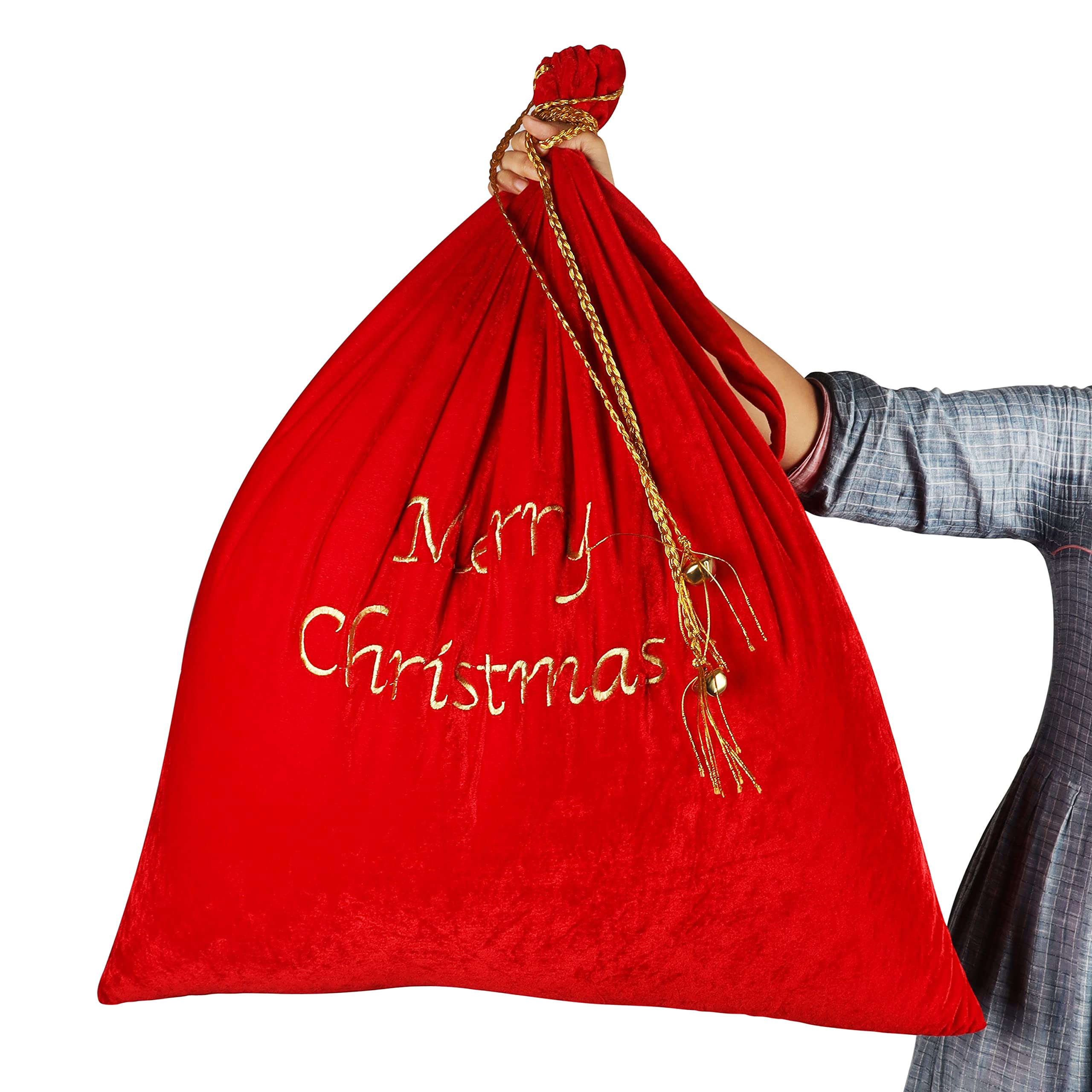 Hotte Du Père Noël Velours Rouge - Magasin Déguisements, Accessoires