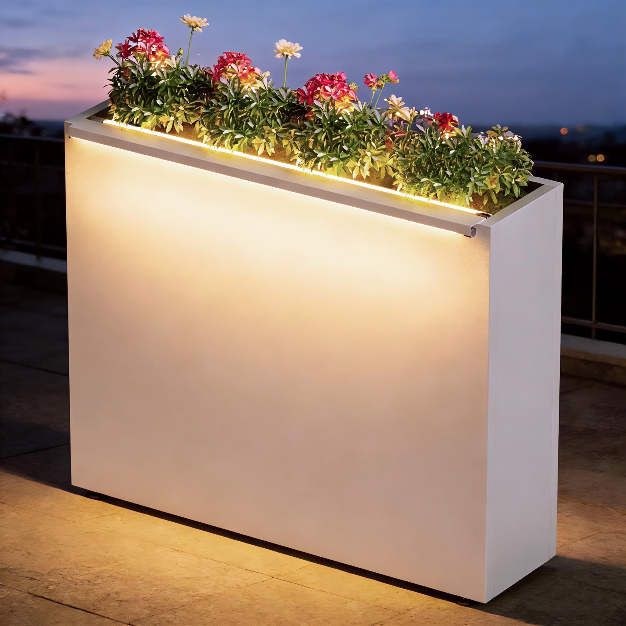 Amazon.com : GSK White Metal Planter Box with LED Light