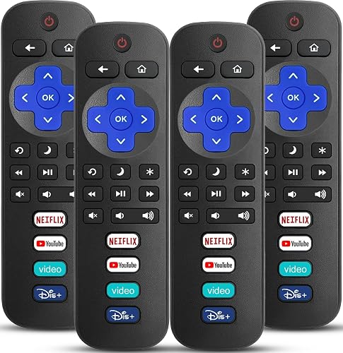 4-Pack for Roku Remote Replacement Compatible with All Roku Smart TVs