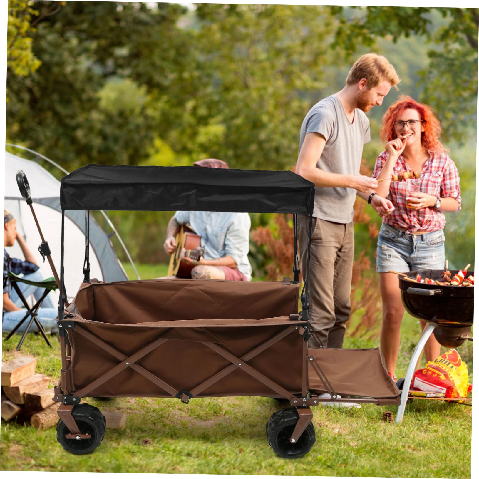 Sosoport Parasol Portátil Para Carrito De Camping Protector De Lluvia Accesorios Toldo Plegable Resistente Cómodo Protección Solar