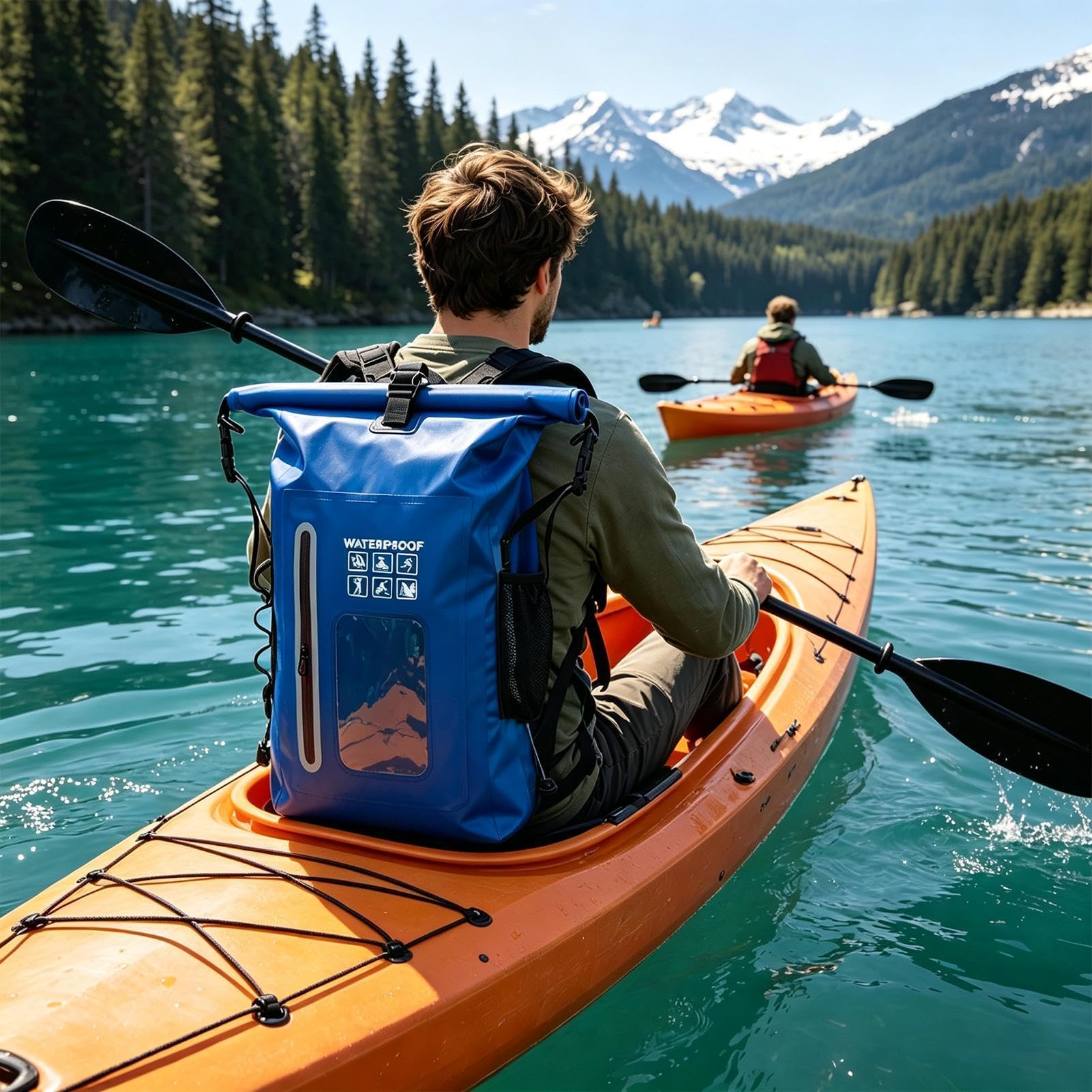 Wodoszczelny Suchy Plecak Pojemny Suchy Worek PVC Rolowany | Wodoodporny Plecak Turystyczny Na Rafting, Kajakarstwo, Paddleboarding, Pływanie, Snowboard, Wędrówki, Podróże, Sporty