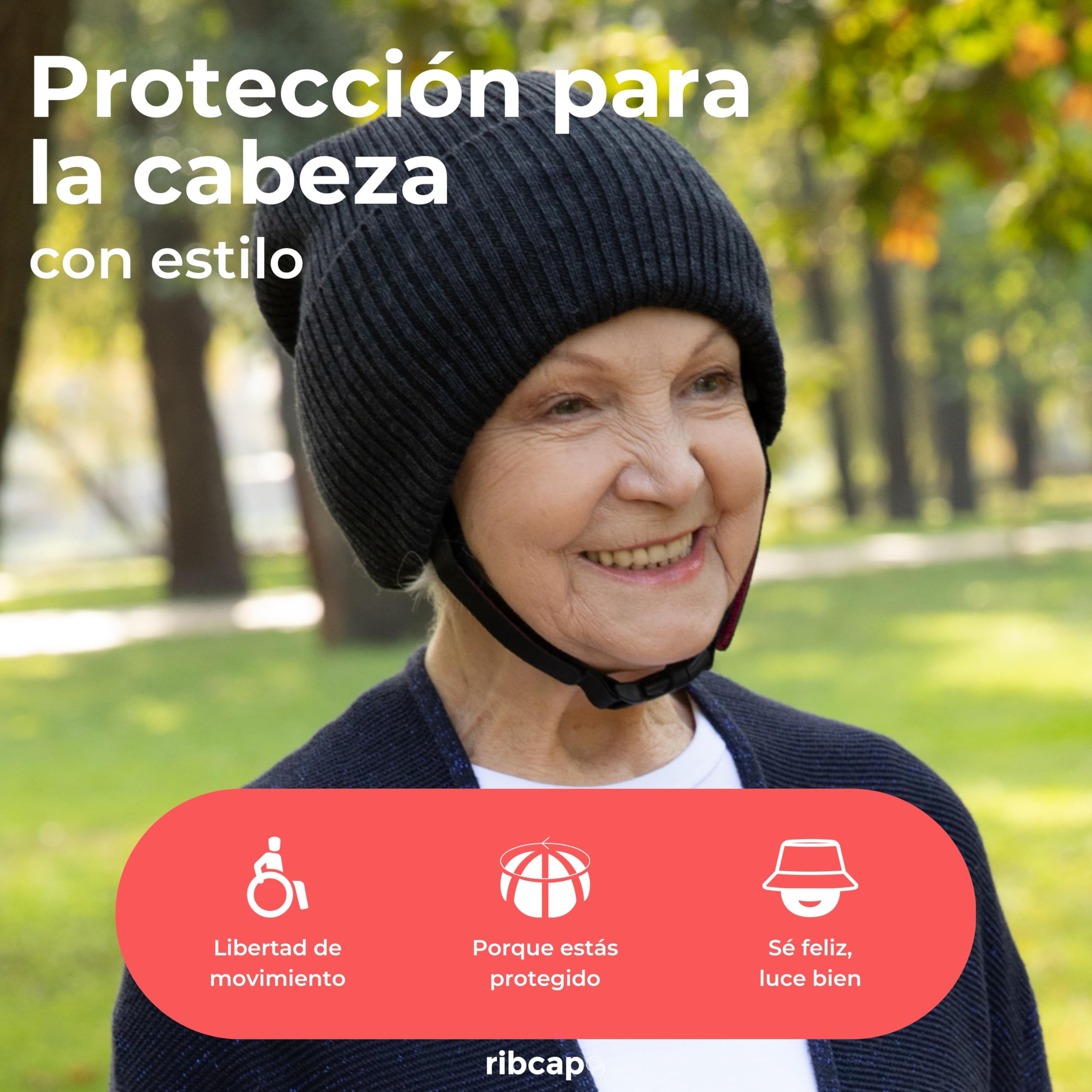 Ribcap Lenny Antracita | Casco Protector Blando para Personas con Epilepsia