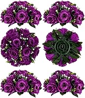 Vista 32 de BLOSMON Bolas de Flores para Bodas, Centros de Mesa de Rosas, 2 Piezas, Flores Artificiales Negras, Bolas Florales Colgantes, Decoración de Arreglos