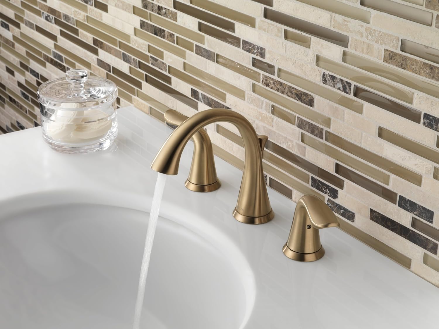 Delta Faucet 3538LF-CZMPU Lahara Two Handle Widespread Bathroom Faucet, Champagne Bronze