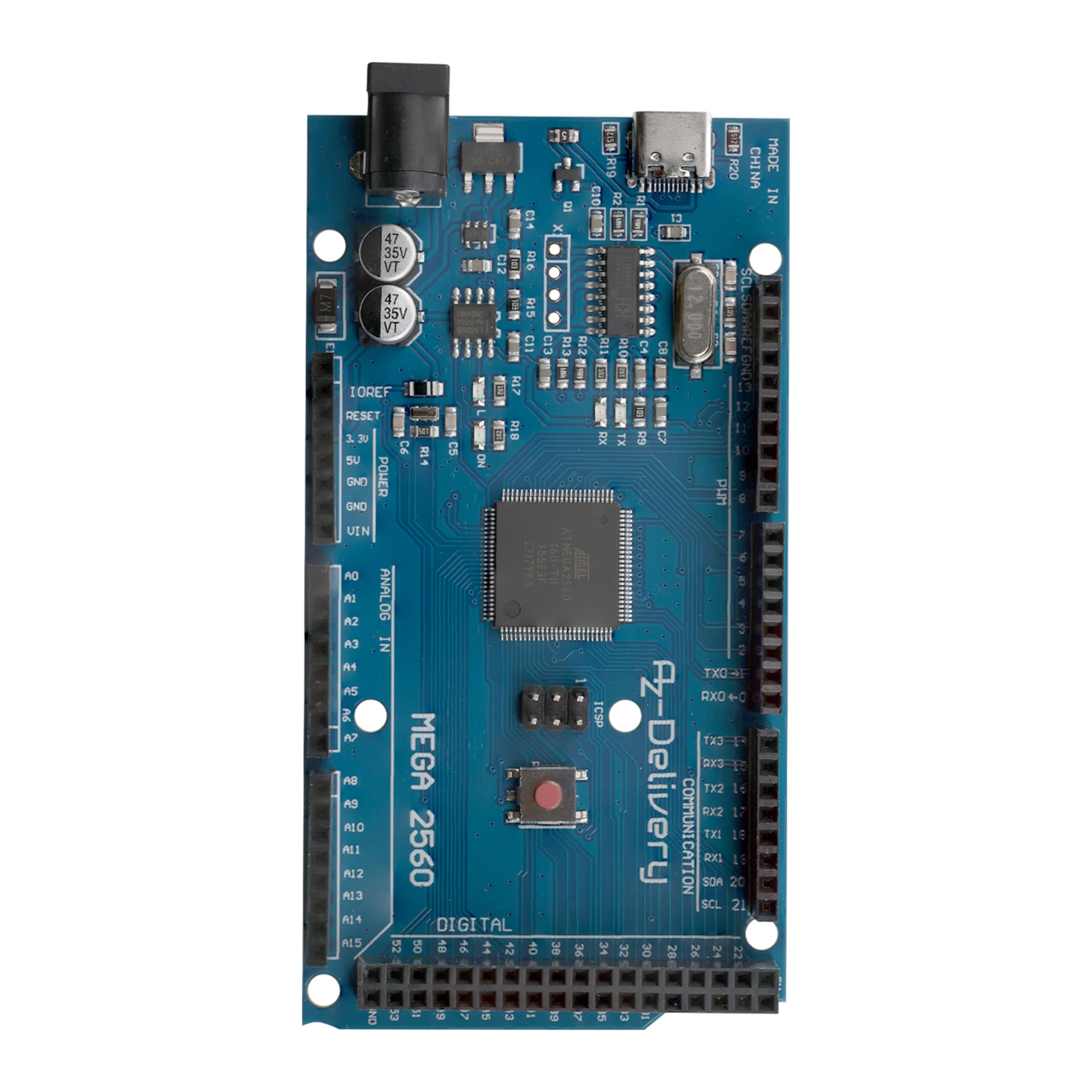 AZDelivery AZ-MEGA2560 Scheda Microcontroller USB-C Compatibile con Arduino