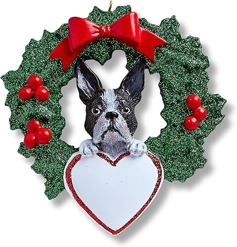 Miniatura 6 de Adornos de Navidad personalizados para perros 2023, Husky siberiano en decoración de corona navideña, árbol de Navidad y decoración colgante de