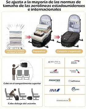 Vacuum Travel Backpack with Pump, Waterproof Backpack Travel Cabin Airplane Ryanair, Carry-on Travel Luggage Suitcases Easyjet for Women Men, Black/White, Travel Backpacks
