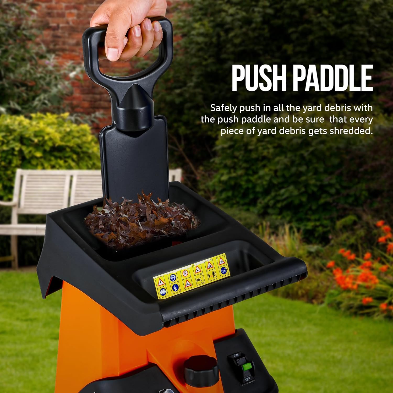 SuperHandy Leaf Shredder Mulcher, Corded Electric, 17:1 Reduction, 15A 1800W 120VAC Dual Edge Blades, for Brush, Sticks, Dry Debris