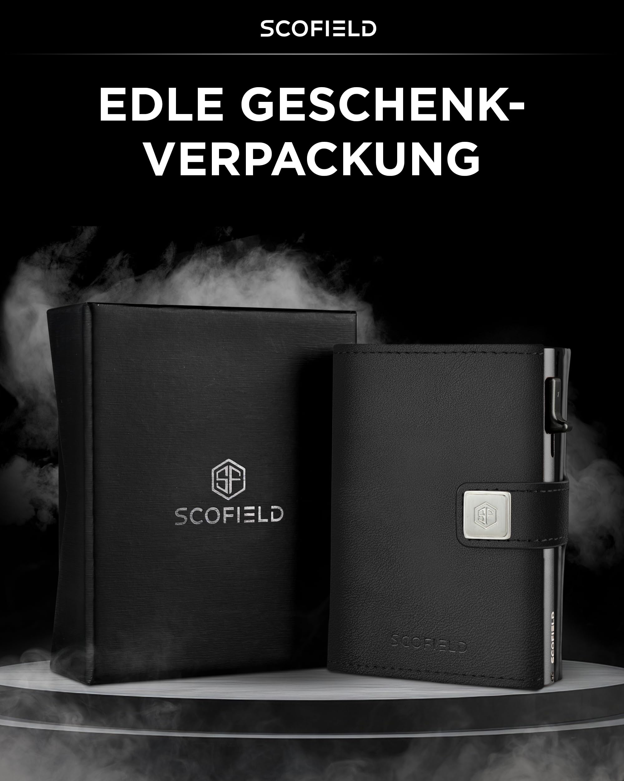 SF SCOFIELD Geldbörse Herren | Portmonee Herren für 11-12 Karten | Geldbeutel RFID Schutz | Portemonnaie | Wallets for Men | Smart Wallet | Kreditkartenetui | Slim Wallet | Kartenetui Klein