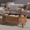 LYNCOHOME 43.3'' Mesa de Café Elevable con Almacenamiento, Mesa de Café Oval Moderna para Sala de Estar u Oficina en Casa (Nogal) 1