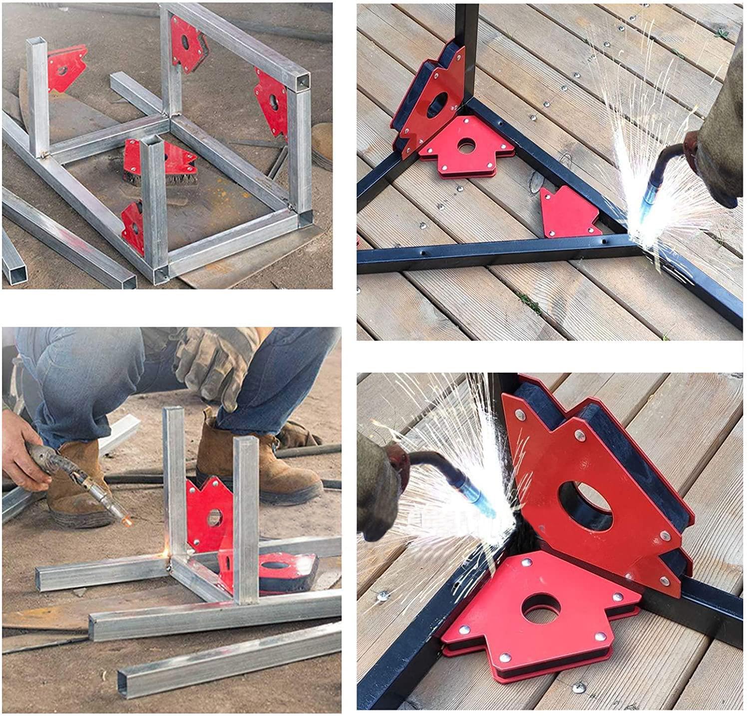 Hetkrishi Multiangle magnetic welding holder clamps arrow type square with 22kg strong magnet pull for accurate alignment in fabrication works (4 inch 2pc) 4