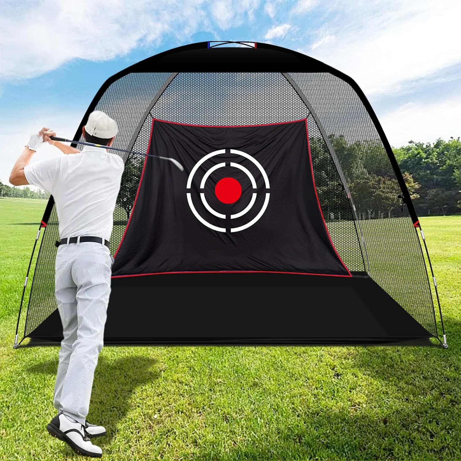 Doubleriver ゴルフネット 練習用 大型 3.6 x 2.0 x 2.1m 室内 屋外 防