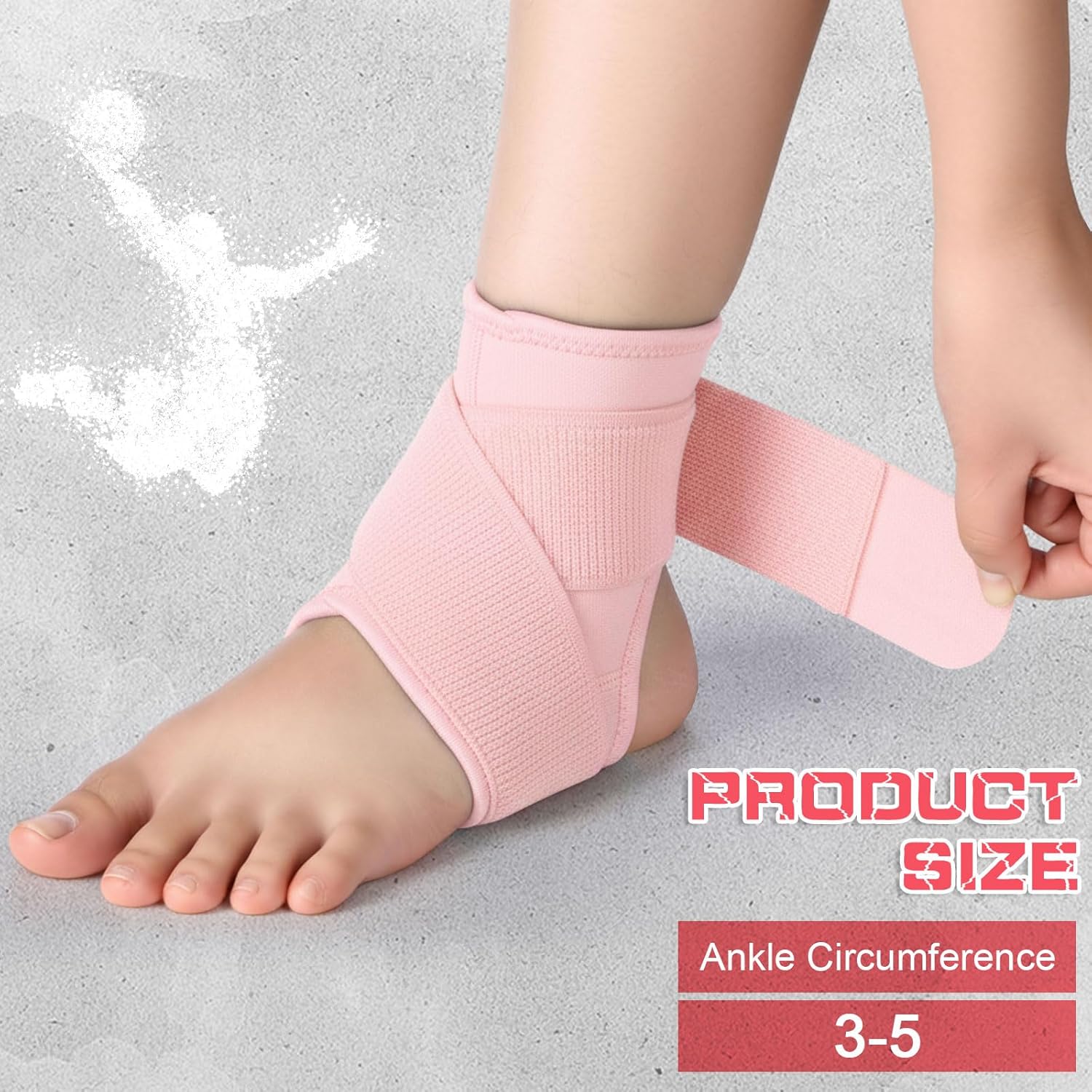 Honoson 2 Pcs Ankle Brace Kids Ankle Support for Sport Sprained Neoprene Breathable Compression Sleeve with Adjustable Wrap for Youth Child Boy Girl Plantar Fasciitis Achilles Tendonitis(Pink,S)