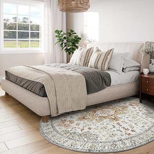 Vista 313 de Moynesa Alfombra de pasillo ultrafina lavable, vintage, de 2 pies 6 x 8 pulgadas, antideslizante, resistente a las manchas, resistente a