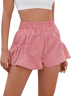 BMJL Womens Athletic Running Shorts 2.5" Flowy High Waisted Ruffle Shorts