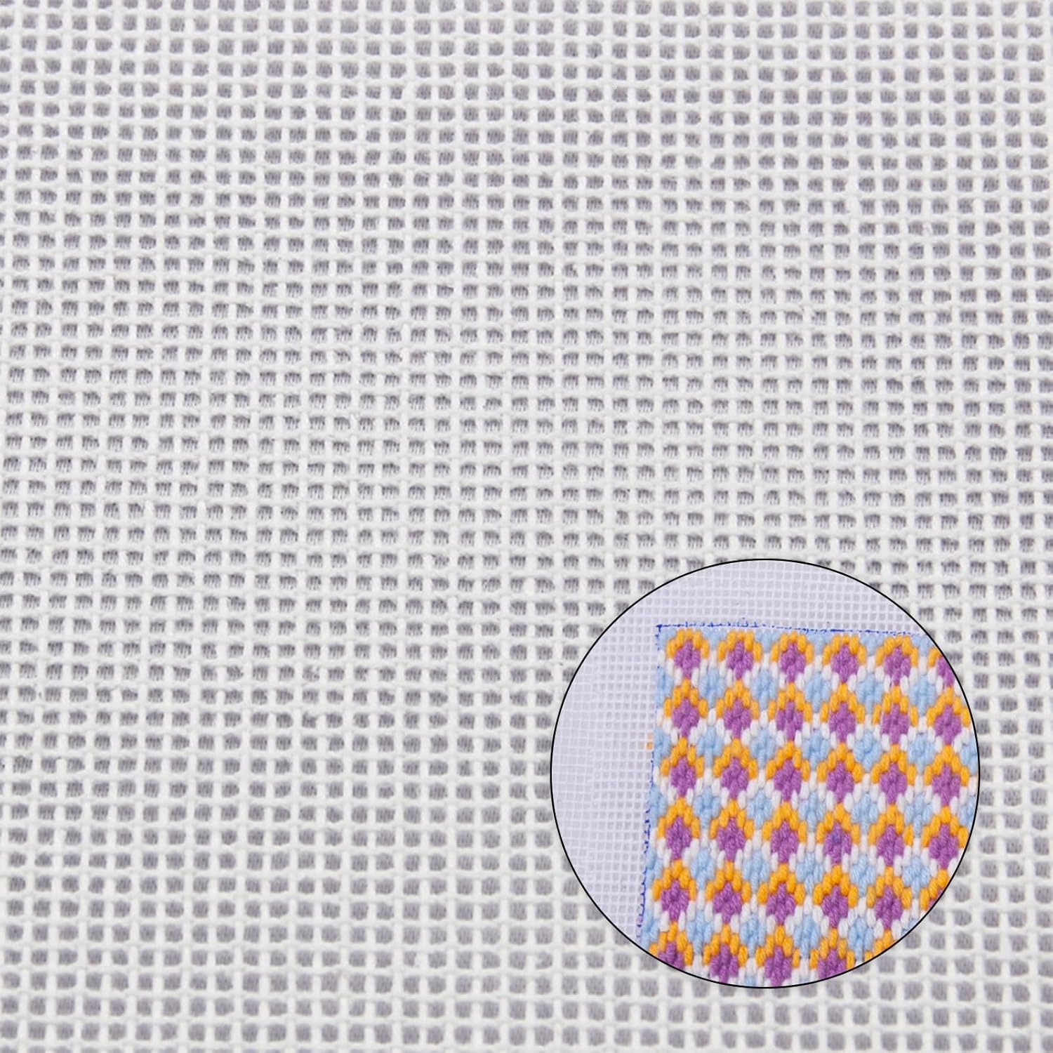 1Pack White Needlepoint Canvas, Polyester Cotton Mesh Canvas Sheets, 14 Mesh Blank Embroidery Canvas Sheets for Knit and Crochet Projects(36 x 63 Inch)