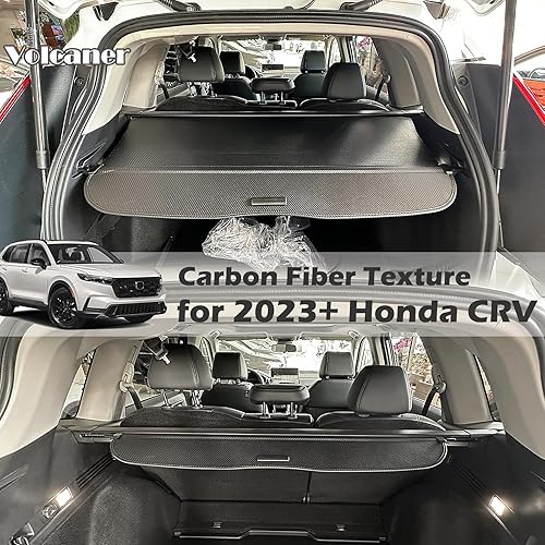 Miniatura 8 de Cubierta de carga para accesorios Honda CRV 2023-2025 2026, (textura de fibra de carbono) para Honda CRV 2023-2026 Accesorios (incluye híbrido)