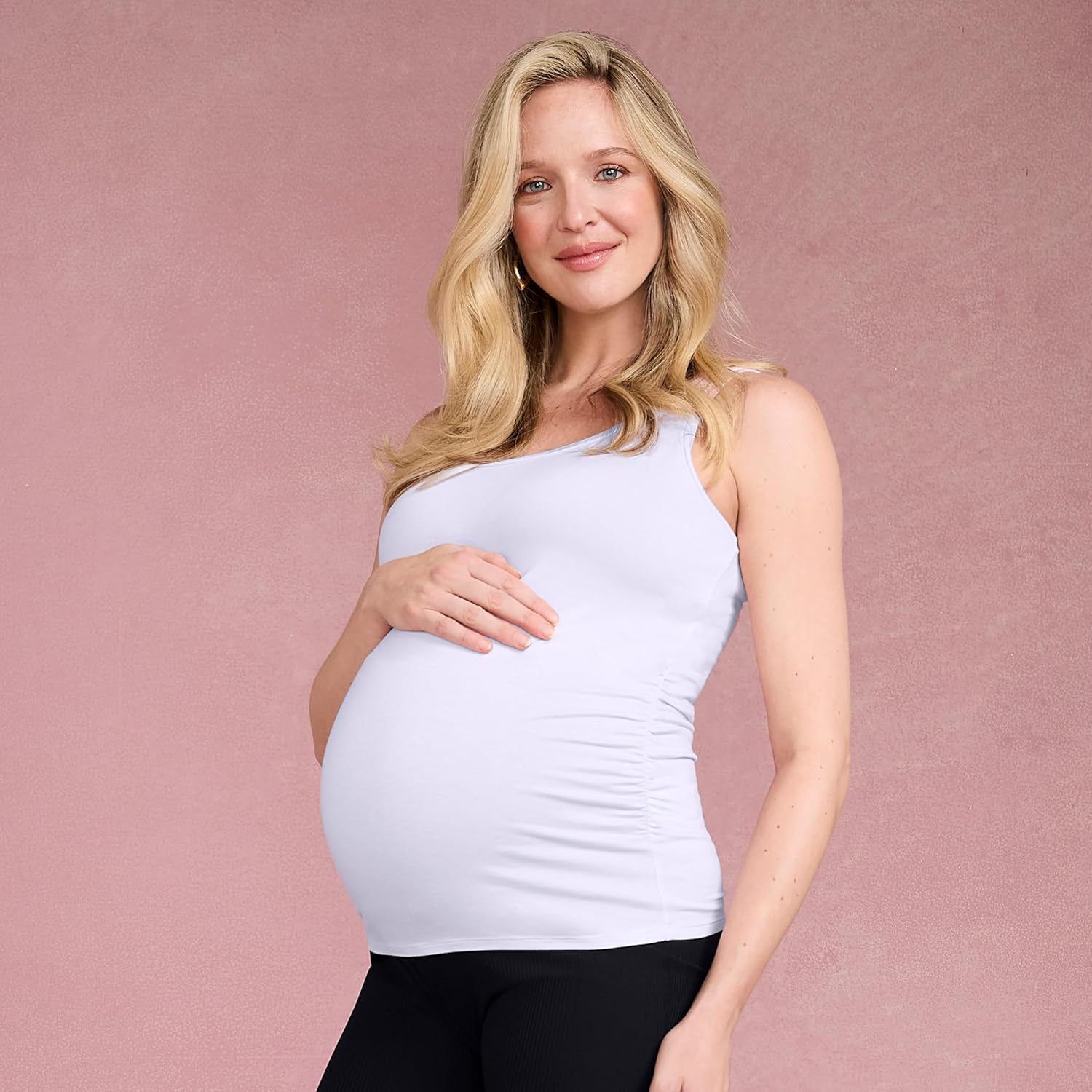 Motherhood Maternity Women's Side Ruched Scoop Neck Pregnancy Tank Top - Image 3