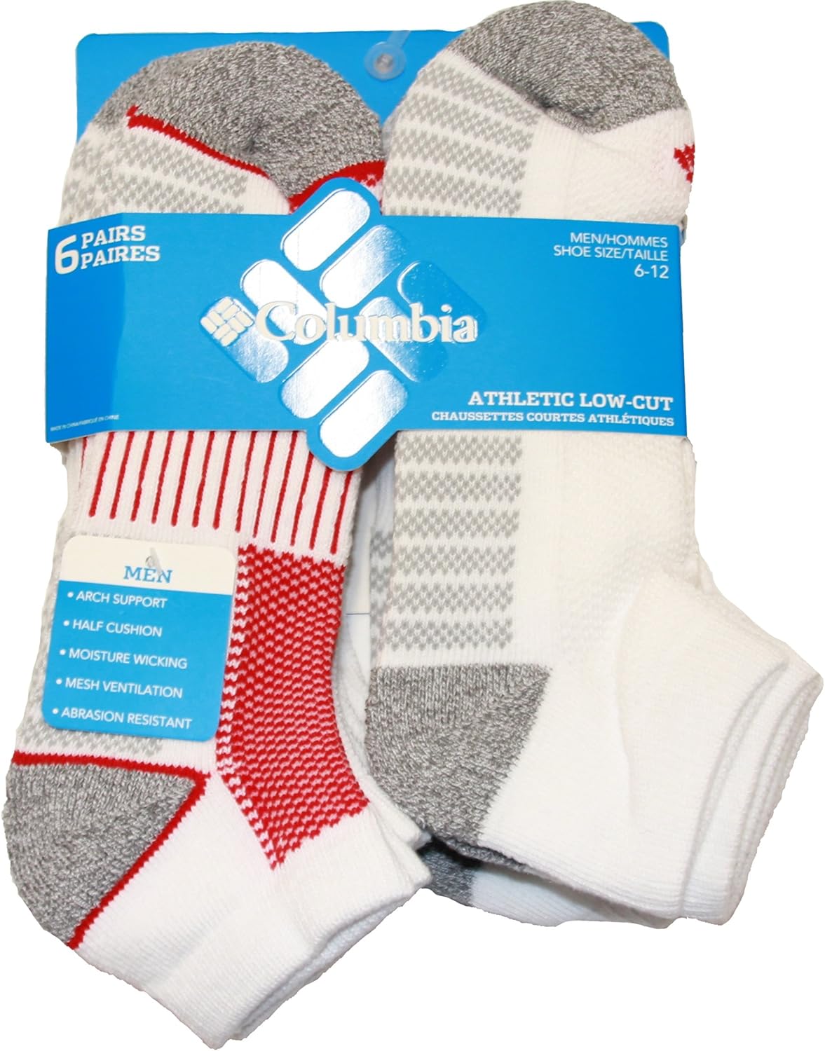Columbia Men's Quarter Cushioned Arch Support Socks (6-Pack)