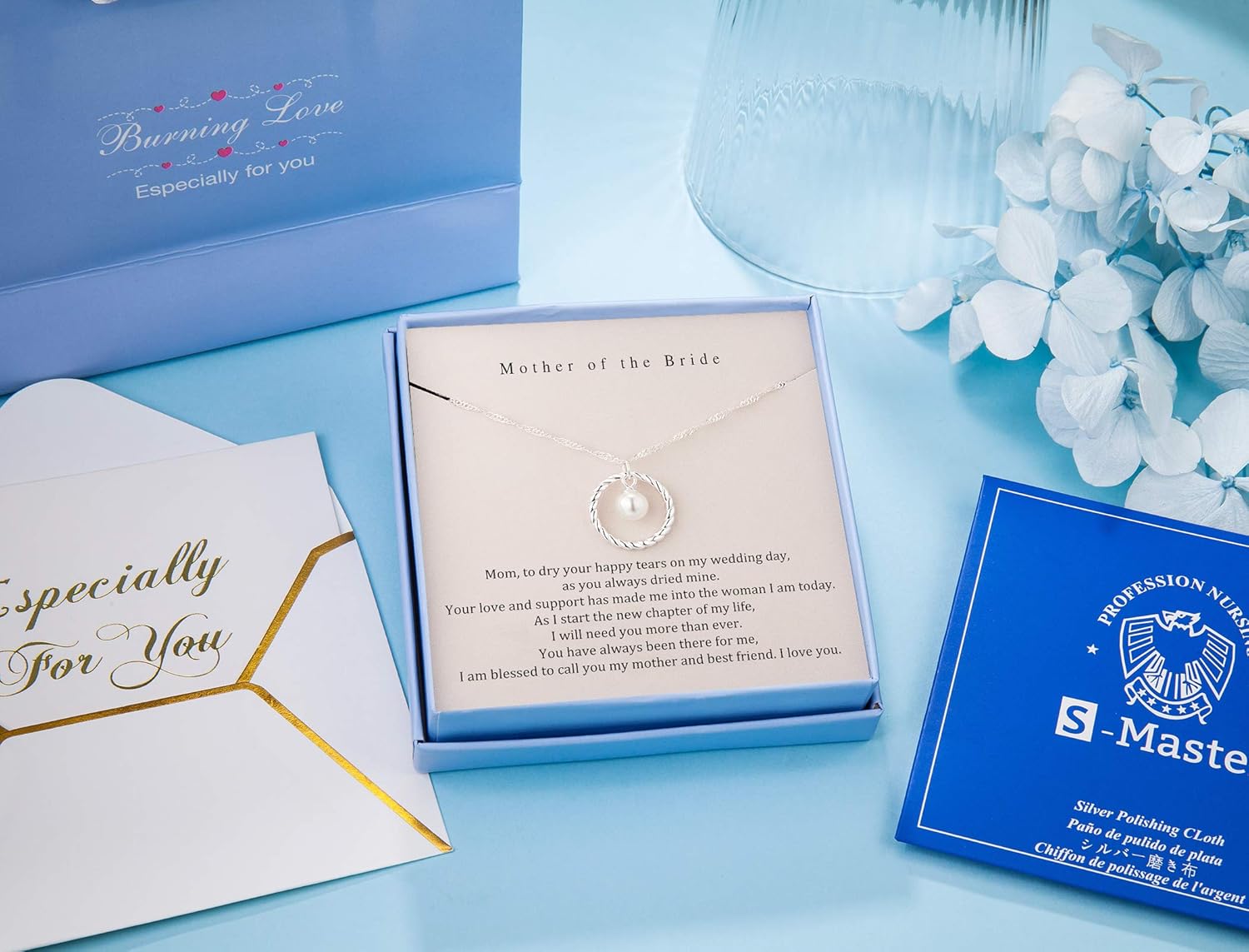 Burning Love Mother of the Bride Necklace Sterling Silver Necklace for Mother of the Bride Gifts from Groom Mothers Day Gifts Wedding Gift - Image 6