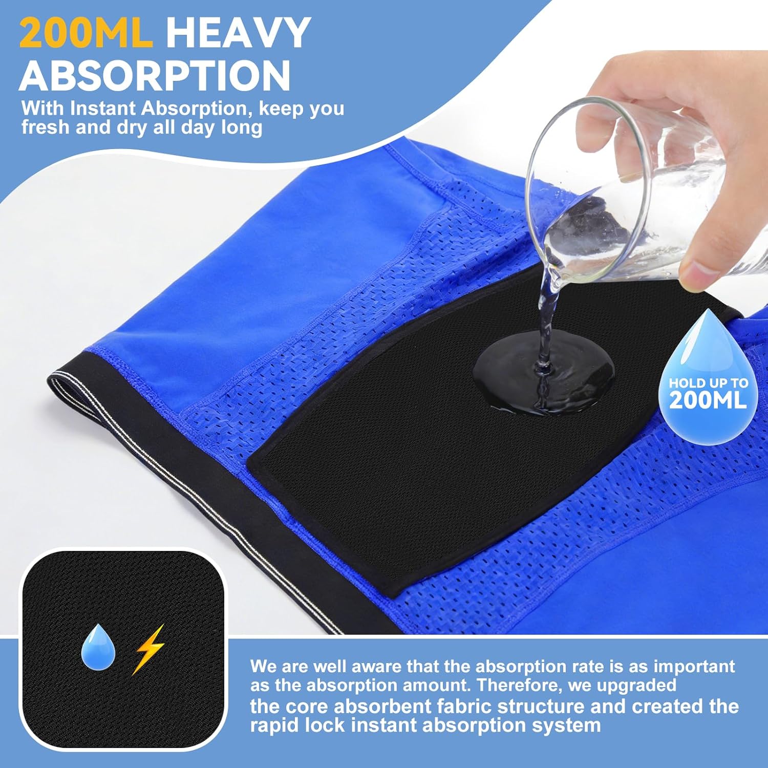 Men's Incontinence Underwear - Upgraded 200ml Absorbency Leakproof Boxer Briefs with Front-to-Rear Leak Protection - Washable Reusable Cotton Incontinence Briefs for Men Heavy Flow Bladder Leak 3 Pack - Image 4