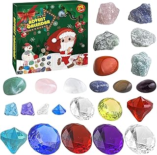 Advent Calendar 2023, Christmas Countdown Calendar, 24 Days Rocks, Minerals, Gemstones & Crystal, Christmas Advent Calendar Stone Learning Geology Enthusiasts Collection Gift for Kids Adult