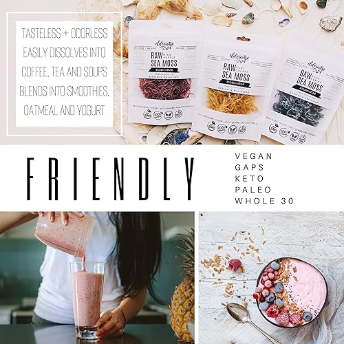 Miniatura 4 de Sea Moss  Aqua Marine  Hace 24 onzas de gel  Artesanal silvestre  Raro  Crudo + sin OMG  Secado al sol  Verde (Aqua Marine)