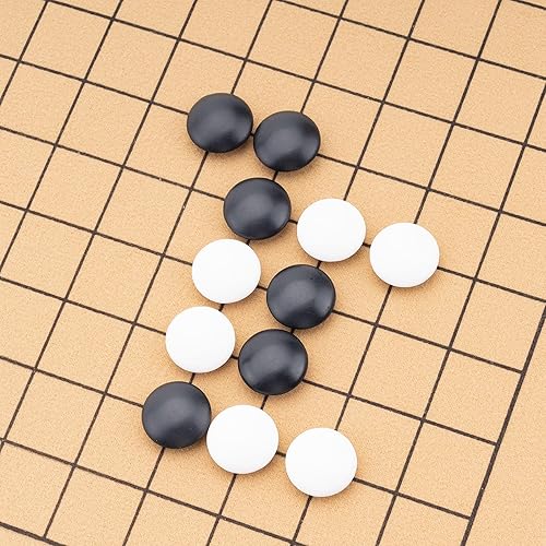 Miniatura 4 de Juego de piedras de melamina convexa doble 361pcs con bolsa de piedra y tablero de ir, juego de mesa de 2 jugadores