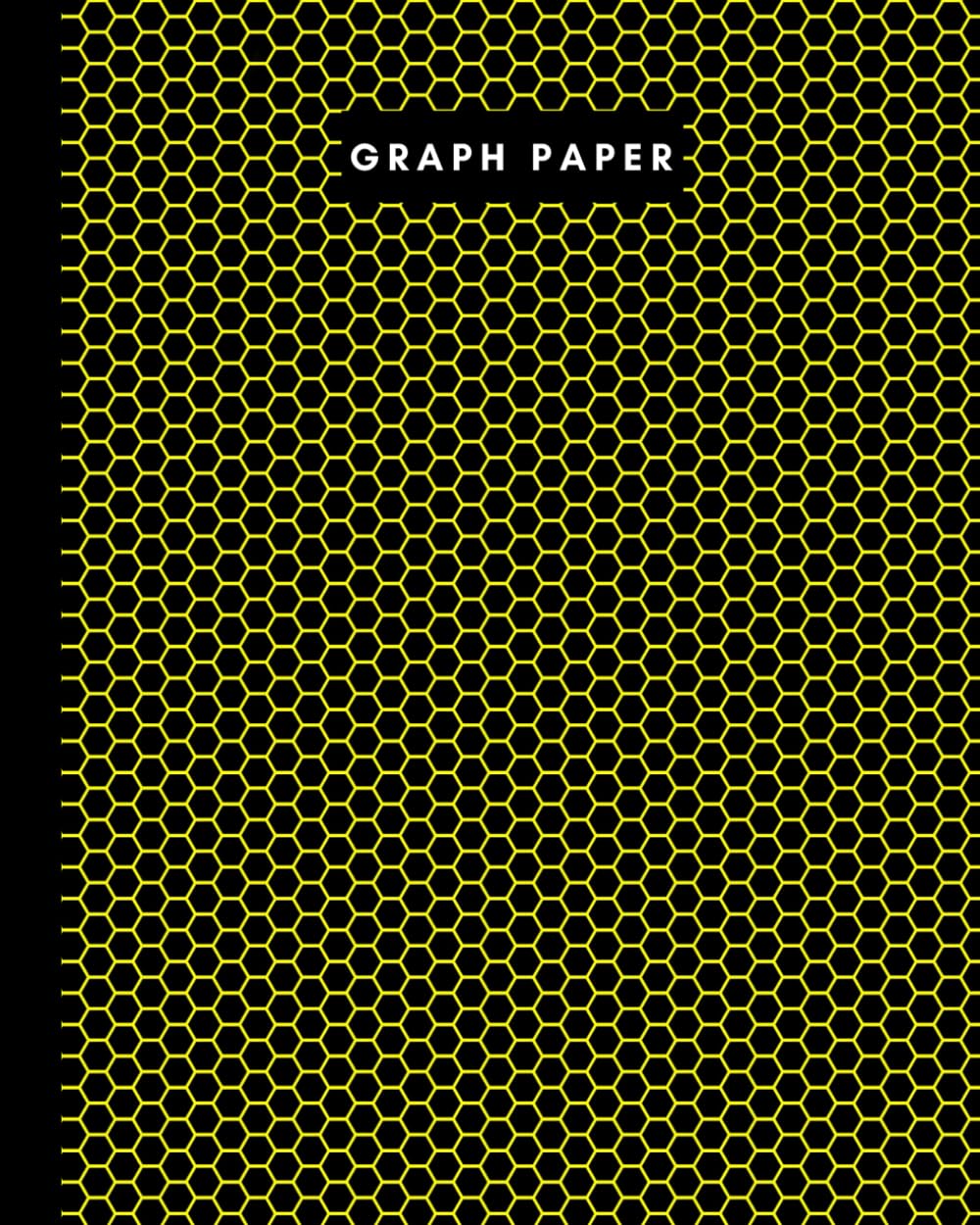 8" x 10" Graph paper - 106 pages - Yellow Beehive on Black: Imperial 1/4" squared white graph paper and high quality gloss cover by Elizabeth Banks