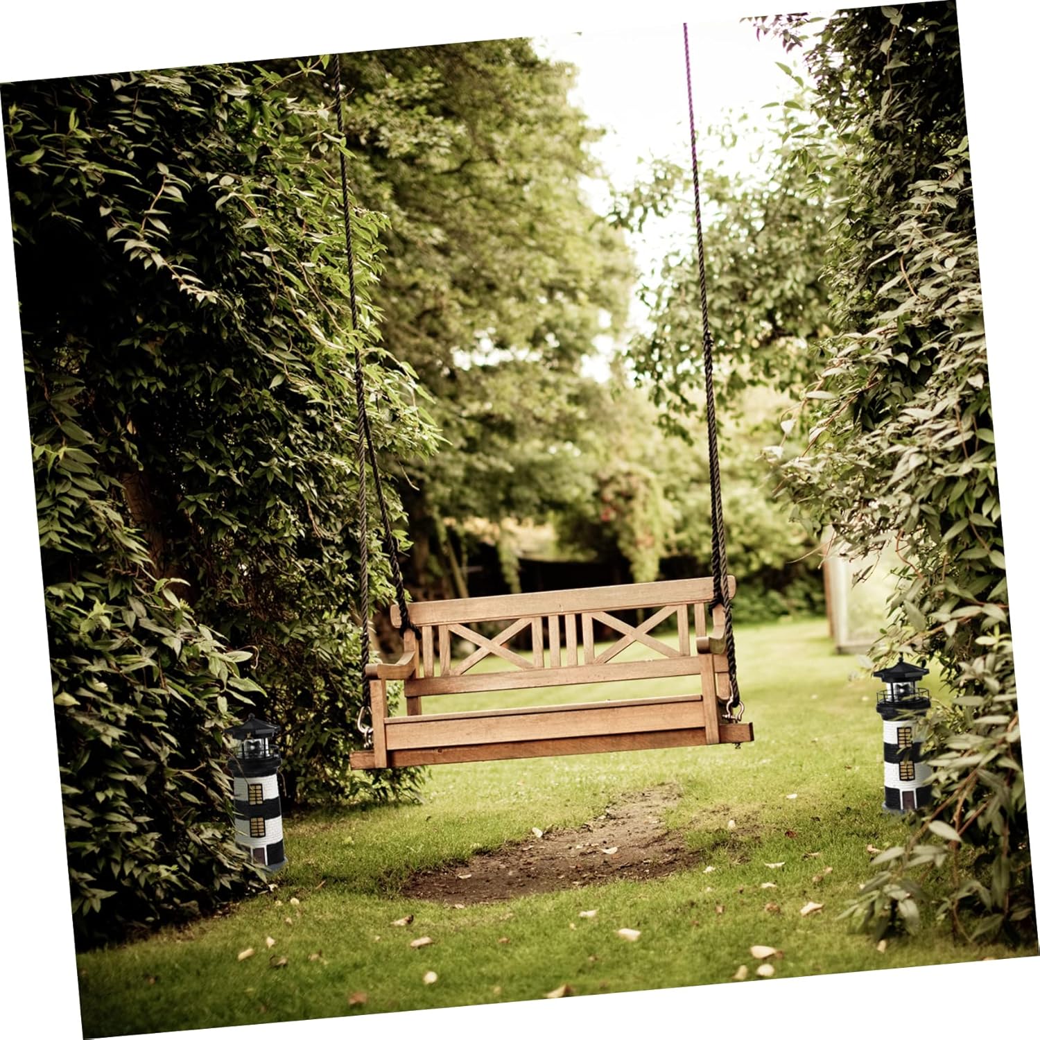 UPKOCH Chic Solar Lighthouse Decorative Garden Lamp for Outdoor Patios Unique Solar-Powered Light for Garden Decoration and Design