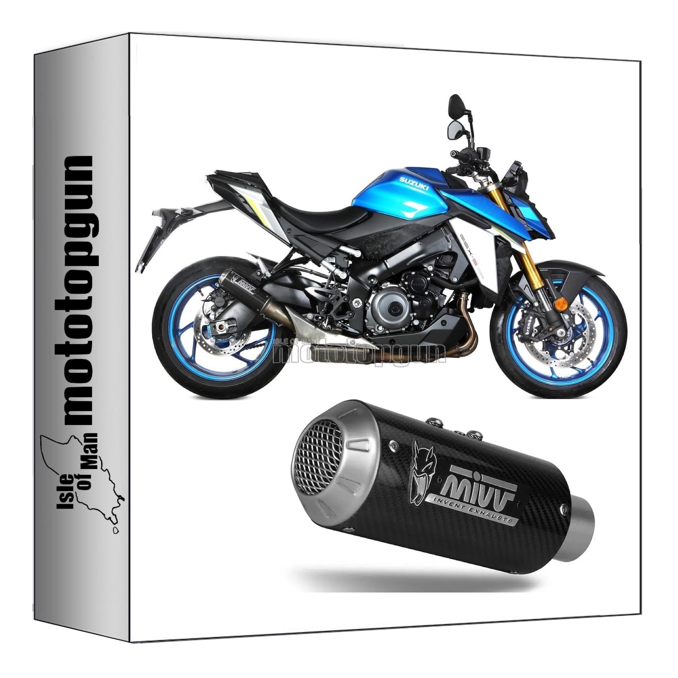 mivv scarico omologato cat-oem mk3 carbonio compatibile con suzuki gsx-s 1000 2021 2022 mototopgun