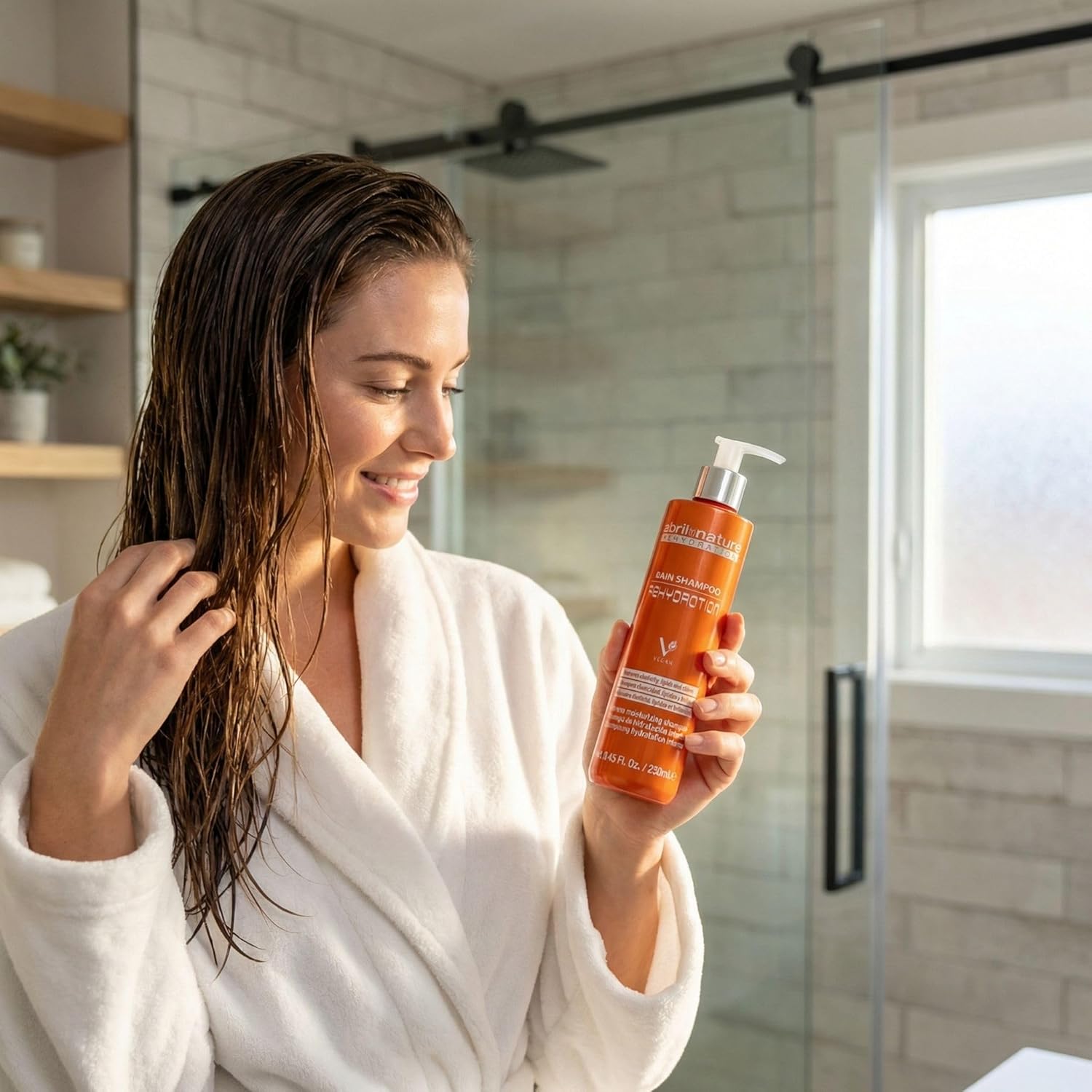 abril et nature - Rehydration - Maximum Hydration Shampoo for Dry Hair - Restores Natural Lipids - Returns Flexibility and Healthy Appearance - Professional Hairdressing Treatment - 250 ml - Image 9