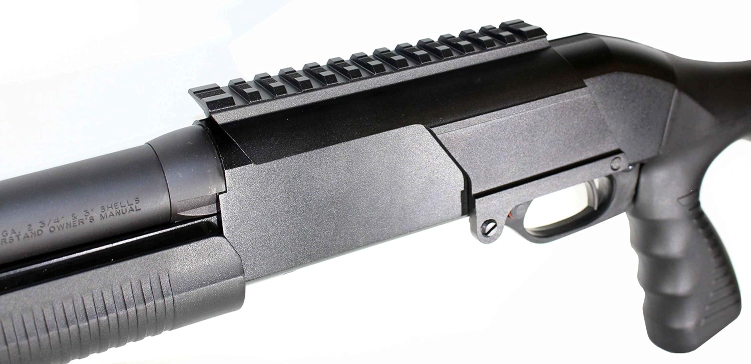 Trinity Optics Mount Compatible with Savage Arms Stevens 320 12 Gauge Pump | Aluminum Picatinny Weaver Rail Base Black