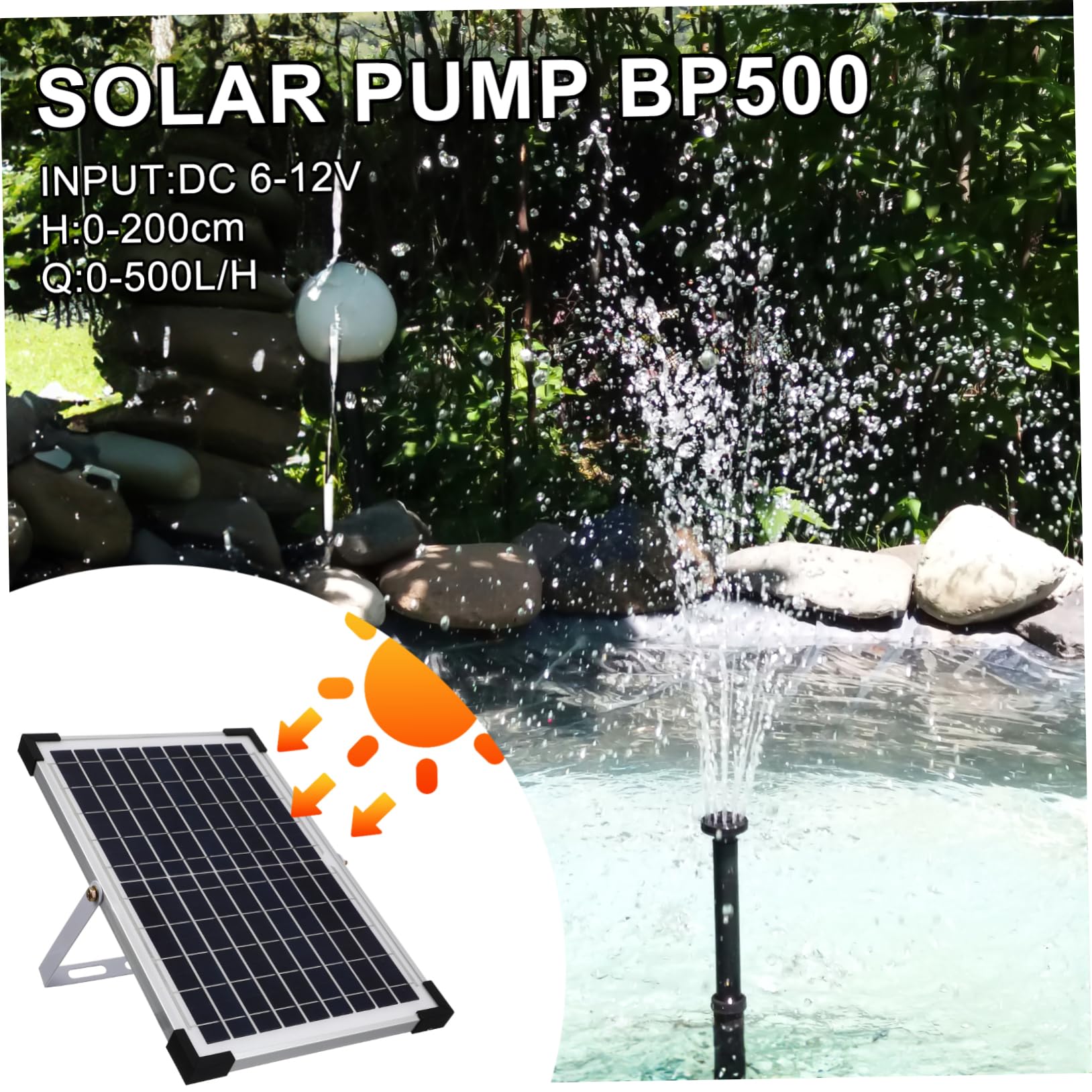 CIYODO Lar Powered Fountain Pump 10w Easy Installation for Garden Pond Outdoor Water Feature