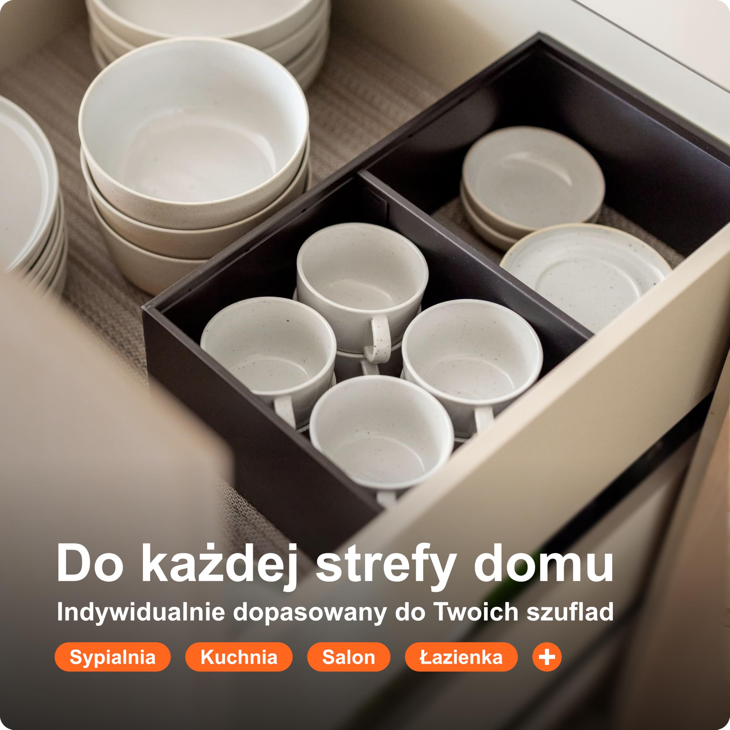 blum AMBIA-LINE organizer szuflady ze stali lakierowanej proszkowo | idealny do kuchni, łazienki i pokoju | rozszerzalny modułowo | 37×22×11 cm | z płytką magnetyczną | Czarny karbon