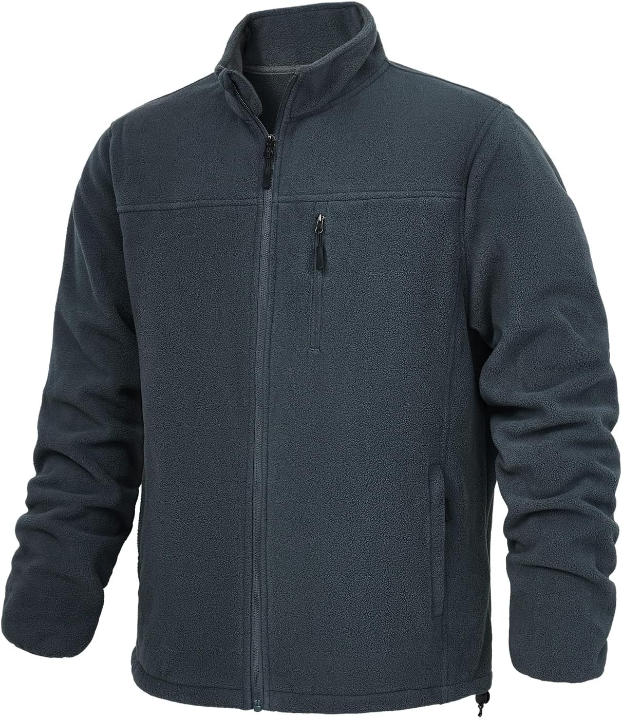 LZACTOIN-X Men's Fleece Jacket Full Zip Lightweight Outerwear Jackets Multi-Pockets Soft Warm Winter Coats for Hiking Travel