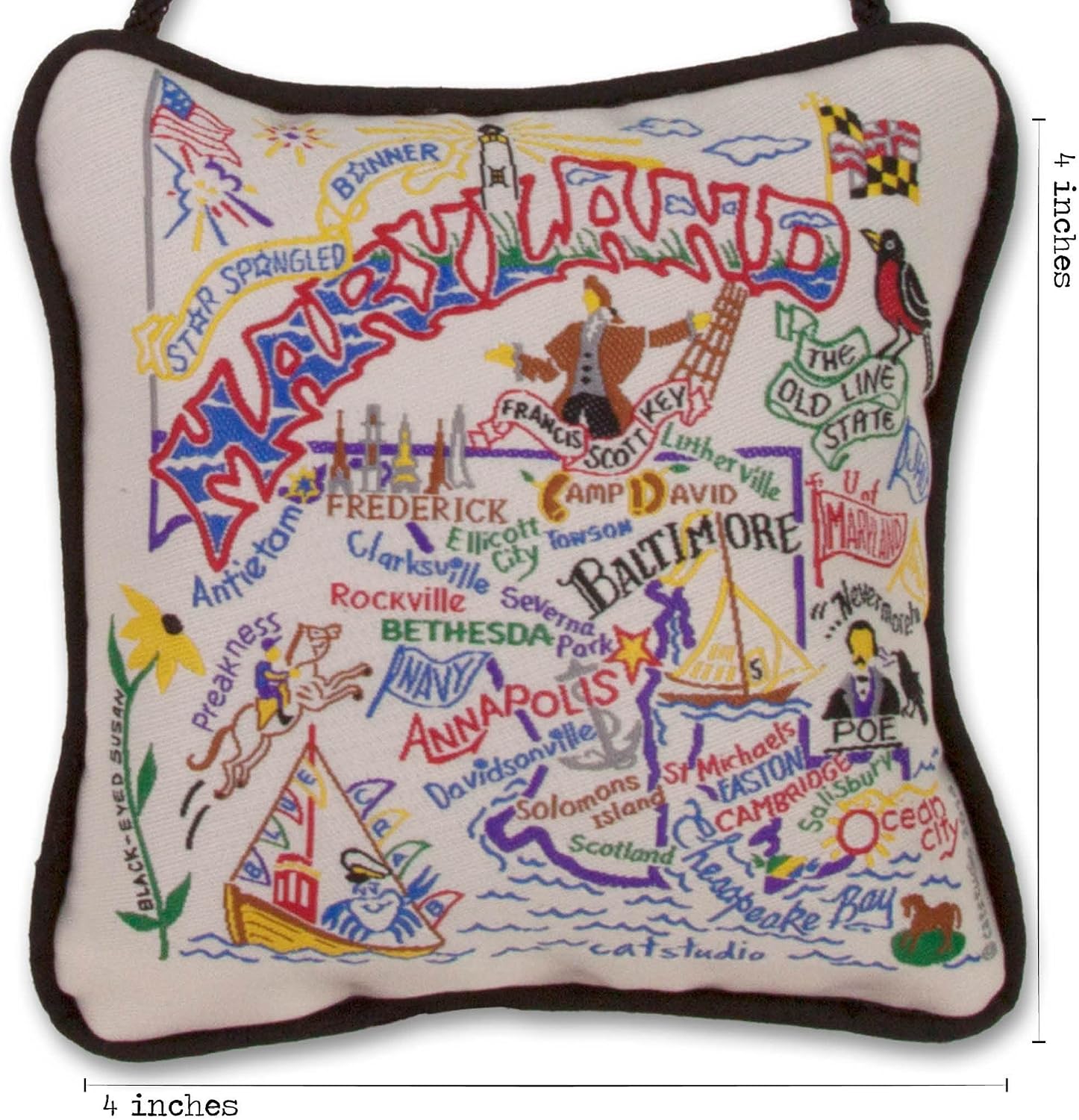 catstudio Maryland Mini Pillow Christmas Ornament | Wonderful and Decor