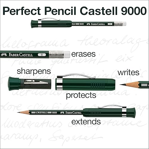 Miniatura 2 de Faber-Castell Perfect Pencil Castell 9000 y 3 unidades de recambio de lápiz, sacapuntas y extensor de lápiz #2